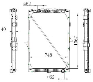 RADYATOR TRUCK BRAZİNG MT 1067X748X48 XF105 05 614470 resmi