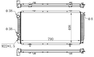 RADYATÖR BRAZİNG BOXER-DUCATO-JUMPER 97-02 1.9D-2.5D-2.8HDI AC MEK 790X408X26 resmi