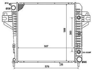 RADYATÖR BRAZİNG CHEROKEE 01 LİBERTY 02 3.7İ 506X508X26 OTOM. resmi