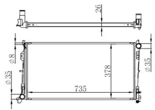 RADYATOR BRAZİNG MT 735X378X26 VOYAGER III 2.8 CRDİ 2001 61018A resmi