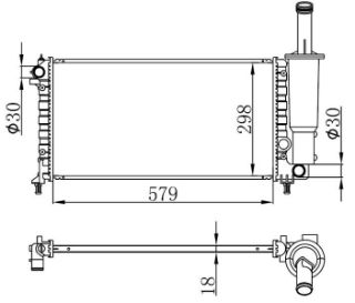 RADYATOR BRAZİNG MT 579X298X18 PUNTO II 1.2İ 99 61881 resmi