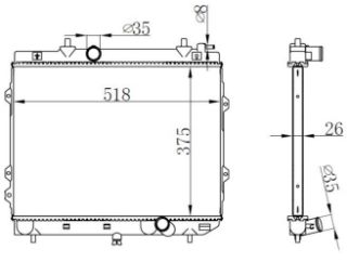 RADYATOR BRAZİNG MT 375X518X26 CERATO 1.6 CRDI 05 resmi
