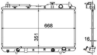 RADYATÖR BRAZİNG HONDA CRV 2.0İ 95 350X668X16 resmi