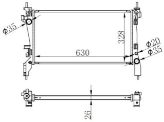 RADYATÖR BRAZİNG FİORİNO 1.3 MTJ 08 MEKANİK 630X318X22 resmi