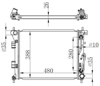 RADYATOR BRAZİNG AT 480X388X26 ELANTRA 10 /İ30 CEED 12 1.6 CRDİ 67608 resmi