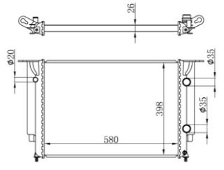 RADYATÖR BRAZİNG FIAT STILO 1.9 JTD 01 MEK 580X398X26 resmi