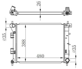 RADYATOR BRAZİNG MT 480X388X26 ELANTRA 10 /İ30 CEED 12 1.6 CRDİ 67607 resmi