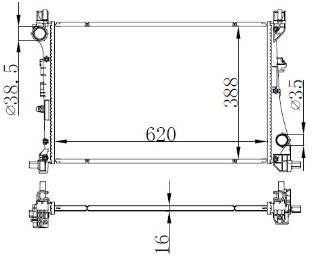 RADYATÖR FIAT EGEA 1.3-1.4 AL-PL-BRZ 620X388X16 resmi