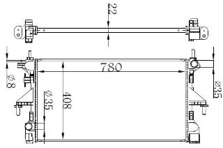 RADYATOR BRAZİNG MT 780X408X22 DUCATO IV 780 MM 2015 606554 resmi