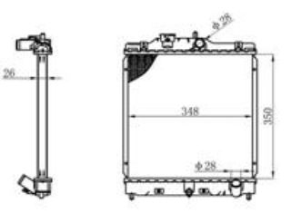 RADYATÖR BRAZİNG CİVİC 95 KLİMASIZ MEK 350X348X26 resmi