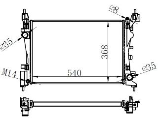 RADYATÖR BRAZİNG NEMO 08 BİPPER 08 FİORİNO 08 1.4 MEK AC KLİMASIZ 540X368X18 resmi