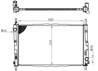 RADYATÖR BRAZİNG MONDEO III 00-07 1.8I-2.0I AC KLİMASIZ MEK 620X378X26 resmi