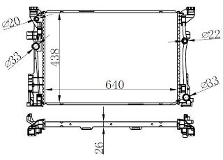RADYATÖR BRAZİNG MERCEDES W176 11 W246 11 C117 CLA 13 X156 13 MEK 640X438X26 resmi