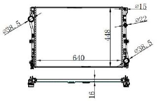 RADYATOR BRAZİNG MT 640X448X16 W205 2013 627029 resmi