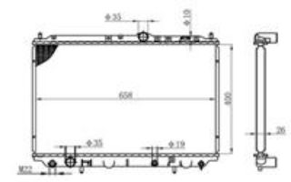 RADYATÖR BRAZİNG SPRINTER AC KLİMASIZ MEK 680X408X32 BME966 resmi