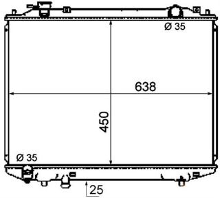 RADYATÖR BRAZİNG MAZDA B2500 2.5D 96 450X628X26 resmi