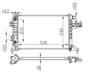 RADYATOR BRAZİNG AT 538X348X26 CORSA C 1.4İ 2000 resmi