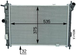 RADYATÖR BRAZİNG ASTRA F 92-98 1.7D KLİMASIZ MEK 538X368X26 resmi