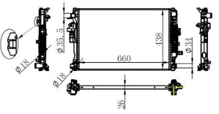 RADYATOR BRAZİNG MT 660X440X26 INSİGNİA B 1.6 D 2017 33198 resmi