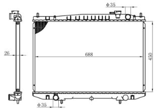 RADYATÖR BRAZİNG NİSSAN D22 2.5TD-3.2D MEK 450X710X26 resmi