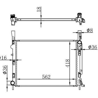 RADYATÖR BRAZİNG KNG 1.5 DCİ 86 PC 09 AC KLİMASIZ MEK 562X418X26 resmi