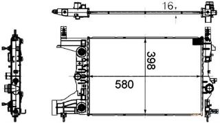 RADYATÖR BRAZİNG OTOMATIK ASTRA J 09 1.6 CRUZE 09 1.6-1.8 OTO AC KLİMASIZ 580X398X16 resmi