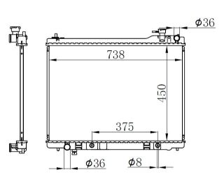 RADYATOR BRAZİNG AT 450X738X26 INFİNİTİ FX35 2003 68119 resmi