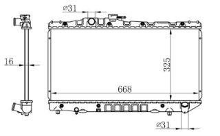 RADYATOR BRAZİNG MT 325X668X16 CARİNA 2.0İ 83- 64712 resmi