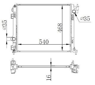 RADYATOR BRAZİNG MT 540X468X16 QASHQAİ 1.2/1.6 DCİ 2013 68786 resmi