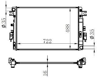 RADYATOR BRAZİNG MT 722X488X16 NAVARA 2015 resmi