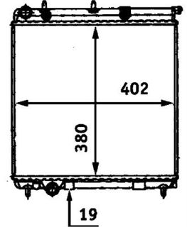 RADYATÖR BRAZİNG C2-C3-207-1007 1.4-1.4 16V-1.6 16V-1.4HDI KLİMASIZ MEK 380X388X26 resmi