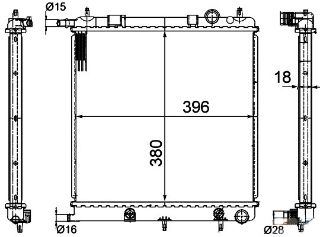 RADYATÖR BRAZİNG C3 04/02 207 02/06 1007 04/05 KLİMASIZ MEK 380X388X26 resmi