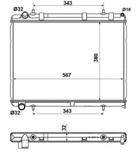 RADYATÖR 307 04 C4 04 1.6HDI-2.0 16V MEK OTOM AC KLİMASIZ 538X380X26 resmi