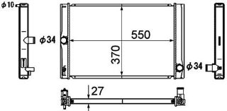 RADYATÖR BRAZİNG COROLLA D4D 07 545X370X26 resmi