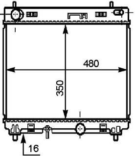 RADYATÖR BRAZİNG YARİS 1.4D 06 AC KLİMASIZ MEK 350X488X16 resmi