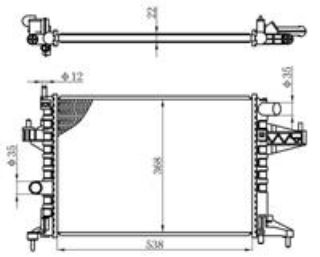 RADYATÖR CORSA C-1.4İ AC KLİMASIZ MEK BRAZİNG 538X368X22 resmi