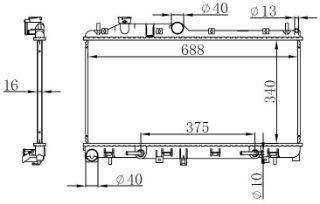 RADYATOR BRAZİNG AT 340X688X16 FORESTER 2.0İ 2008 67725-45111AG06A resmi