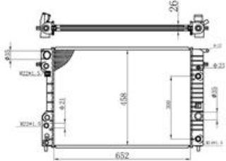 RADYATÖR BRAZİNG OMEGA B 2.5-2.6-3.0-3.2 95-98 AC OTOM 652X458X26 resmi