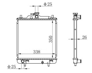 RADYATOR BRAZİNG MT 350X338X26 CARRY resmi