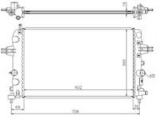 RADYATÖR ASTRA H- ZAFİRA 1.6-1.8 AC KLİMASIZ MEK 602X369X16 resmi