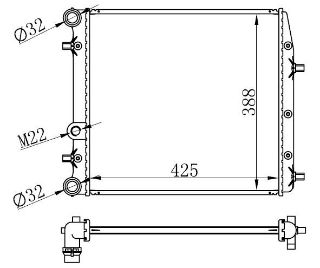 RADYATÖR BRAZİNG POLO 01-07 FABİA 99-08 1.2-1.2 12V-1.4 16V-1.4FSI-1.4 16V MEK KLİ SIZ 425X388X2 resmi