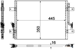 KLİMA KÖNDENSERİ ALBEA 1.2-1.6 445X350X16 resmi