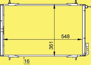 KLİMA KÖNDENSERİ 206 98 1.1-1.4-1.6-2.0-1.4HDI-1.6HDI 590X361X16 resmi