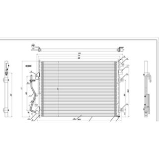 KLİMA KÖNDENSERİ BRAZİNG CLİO II-KNG 1-2-1.4-1.5DCI-1.6-1.9 97-01 553X379X16 resmi