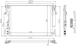 KLİMA BRAZİNG CÖNDENSER A/M 646X462X20 300C 3.0CRD 2004 940348 resmi