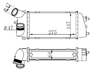 TURBO SOĞUTUCU RADYATOR(INTERCOOLER) C3 1,4HDI 16V 02-> (275 * 147 * 64) resmi