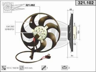 RADYATÖR FAN VECTRA B 95 TEK FAN resmi