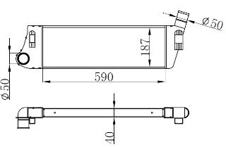 TURBO RADYATÖRÜ İNTERCOOLER MGN II-SCENIC II 1.5DCI-1.9DCI AL-PL-BRZ 586X187X40 96728 resmi