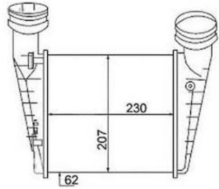 TURBO RADYATÖRÜ İNTERCOOLER VW PASSAT-SUPER B 1.9TDI-2.0 TDI 00-> 230X203X62  AT/MT SANZUMAN resmi