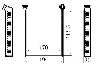 KALORİFER BRAZİNG HEATER A/M 170X234X26 308 1.4/1.6HDI 07 / C3 09 71162 resmi